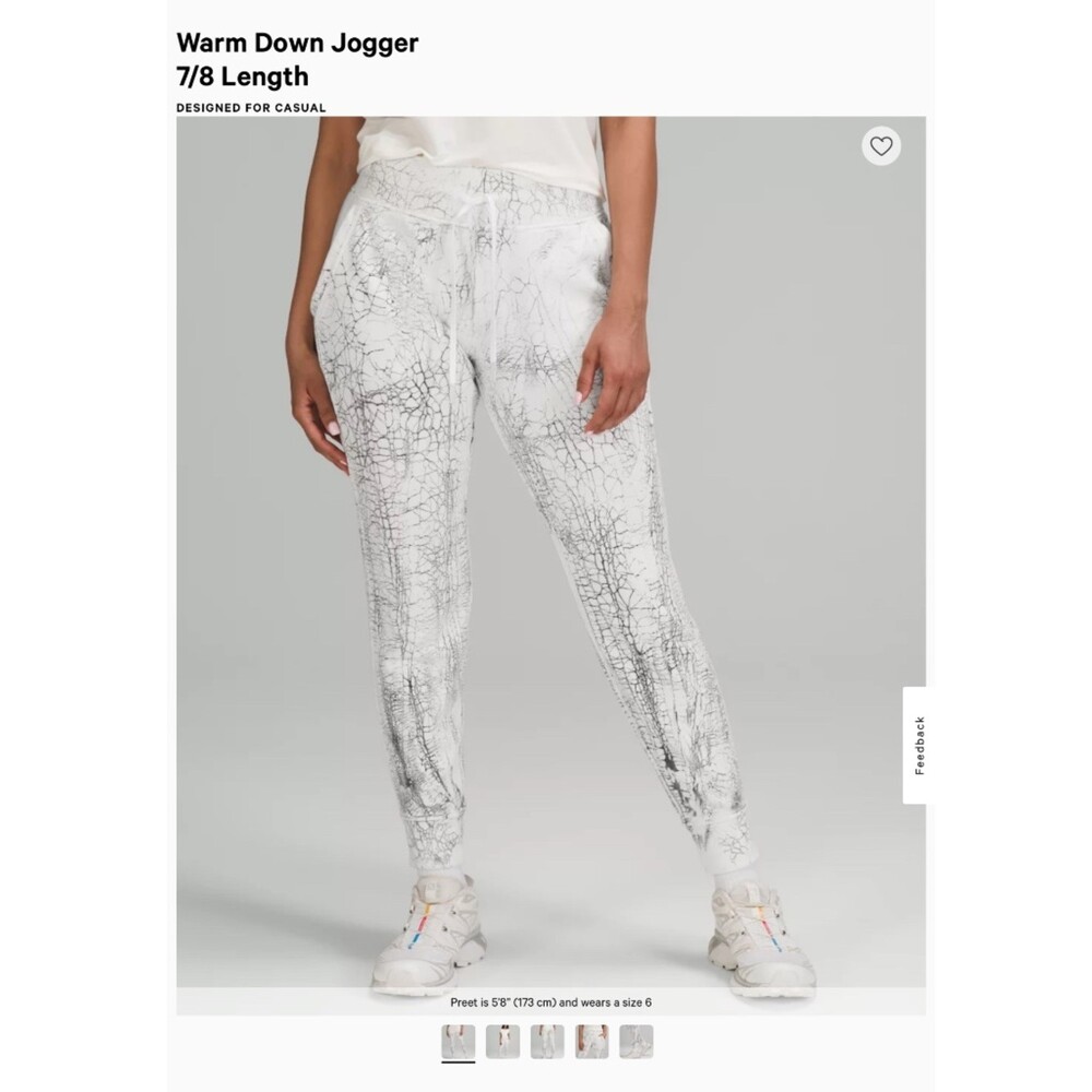 Lululemon Warm Down Jogger Thread Dye White Black